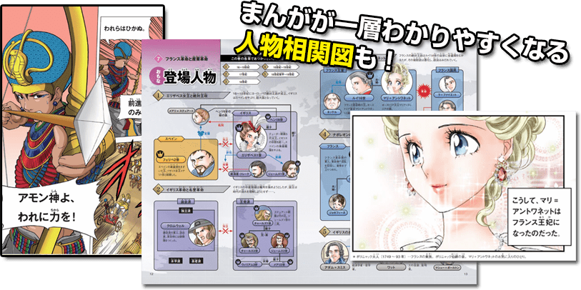 まんがが一層わかりやすくなる人物相関図も！